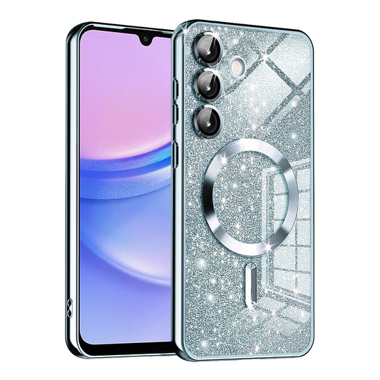MagSafe-etui til Samsung Galaxy A15 5G A156 / A15 A155, Techsuit, Luxury Glitter, Blå