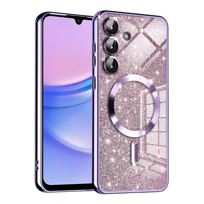 MagSafe-etui til Samsung Galaxy A15 5G A156 / A15 A155, Techsuit, Luxury Glitter, Lys lilla