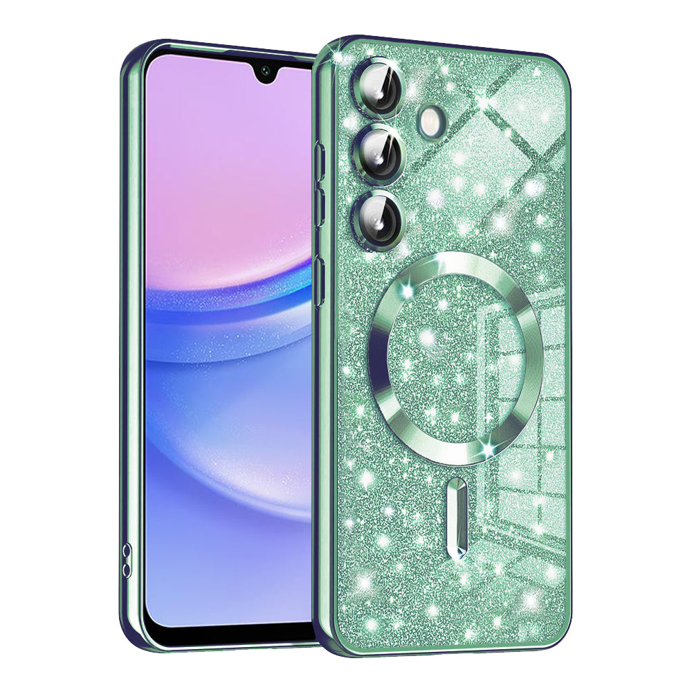 MagSafe-etui til Samsung Galaxy A15 5G A156 / A15 A155, Techsuit, Luxury Glitter, Lysegrøn