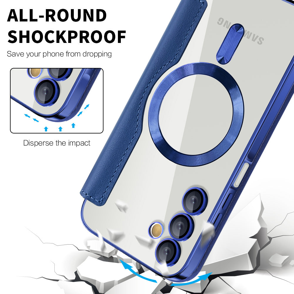 MagSafe Case for Samsung Galaxy A15 5G A156 / A15 A155, Techsuit, SmartMag Book, Blue