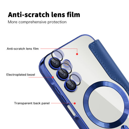 MagSafe Case for Samsung Galaxy A15 5G A156 / A15 A155, Techsuit, SmartMag Book, Blue