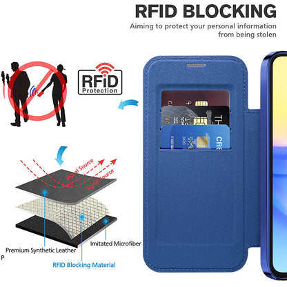 MagSafe Case for Samsung Galaxy A15 5G A156 / A15 A155, Techsuit, SmartMag Book, Blue