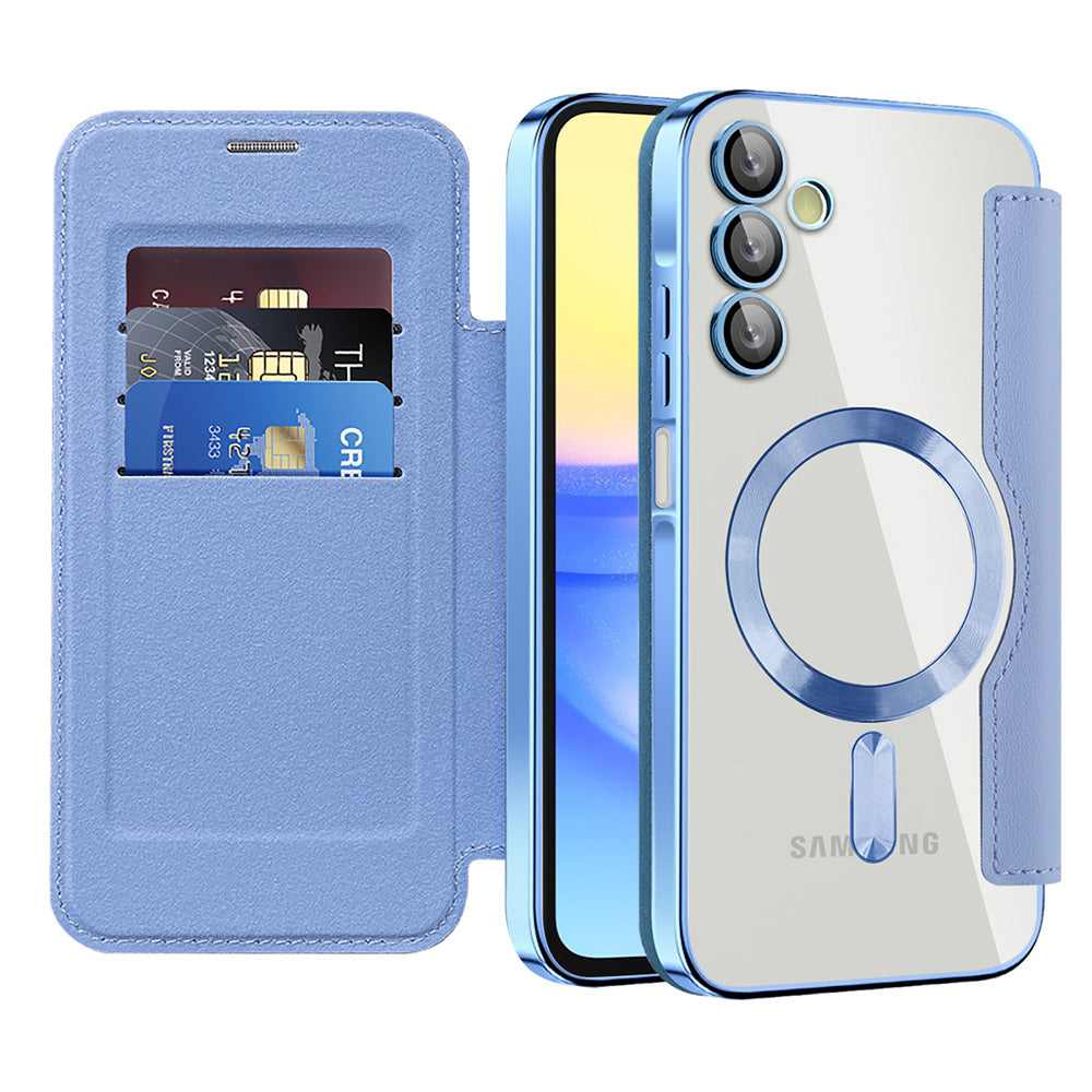 MagSafe Case for Samsung Galaxy A15 5G A156 / A15 A155, Techsuit, SmartMag Book, Blue
