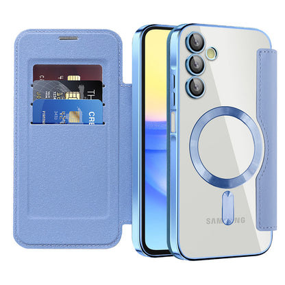 MagSafe Case for Samsung Galaxy A15 5G A156 / A15 A155, Techsuit, SmartMag Book, Blue