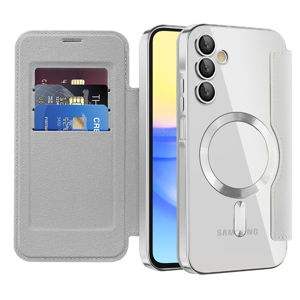 MagSafe Case for Samsung Galaxy A15 5G A156 / A15 A155, Techsuit, SmartMag Book, Gray