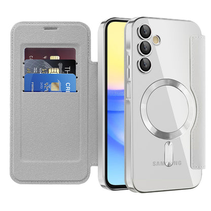 MagSafe Case for Samsung Galaxy A15 5G A156 / A15 A155, Techsuit, SmartMag Book, Gray