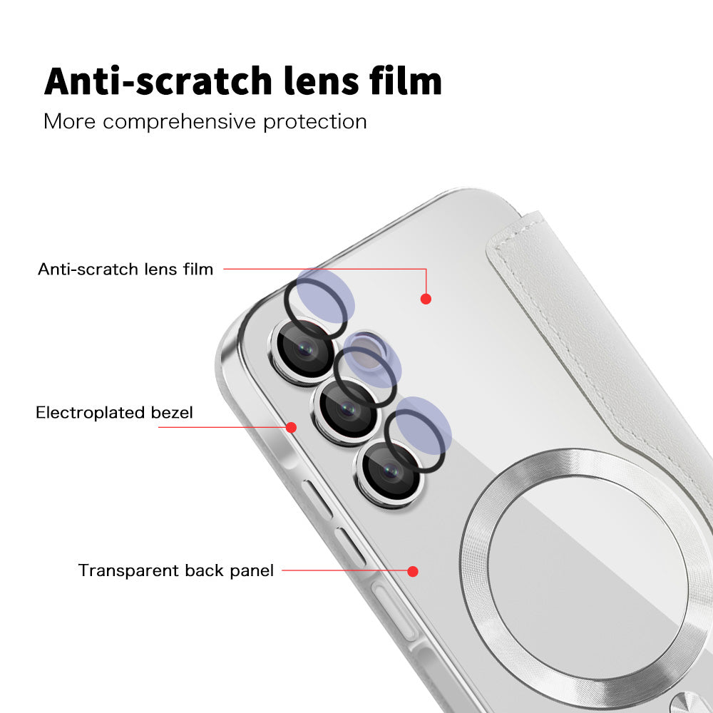 MagSafe Case for Samsung Galaxy A15 5G A156 / A15 A155, Techsuit, SmartMag Book, Gray