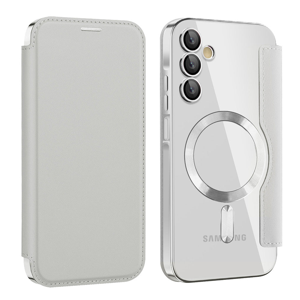 MagSafe Case for Samsung Galaxy A15 5G A156 / A15 A155, Techsuit, SmartMag Book, Gray