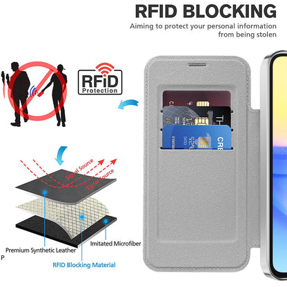 MagSafe Case for Samsung Galaxy A15 5G A156 / A15 A155, Techsuit, SmartMag Book, Gray