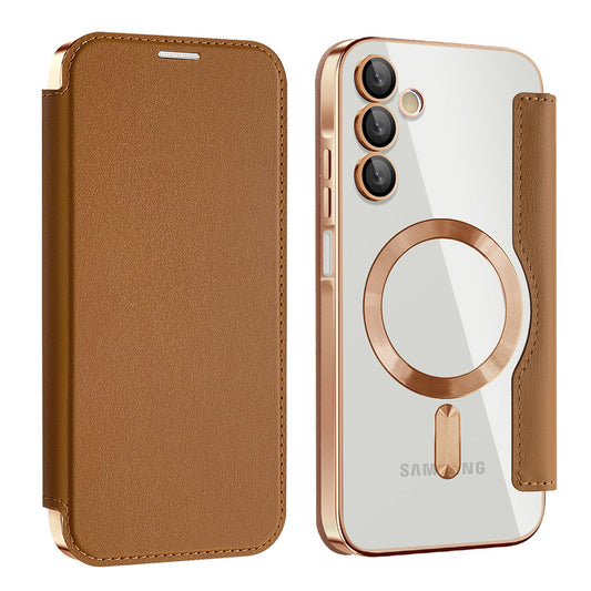 MagSafe-etui til Samsung Galaxy A15 5G A156 / A15 A155, Techsuit, SmartMag Book, Brun