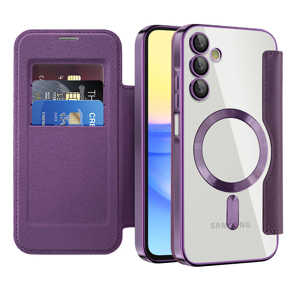 MagSafe Case for Samsung Galaxy A15 5G A156 / A15 A155, Techsuit, SmartMag Book, Purple