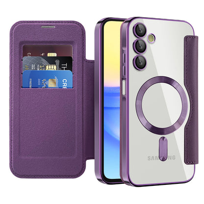 MagSafe Case for Samsung Galaxy A15 5G A156 / A15 A155, Techsuit, SmartMag Book, Purple