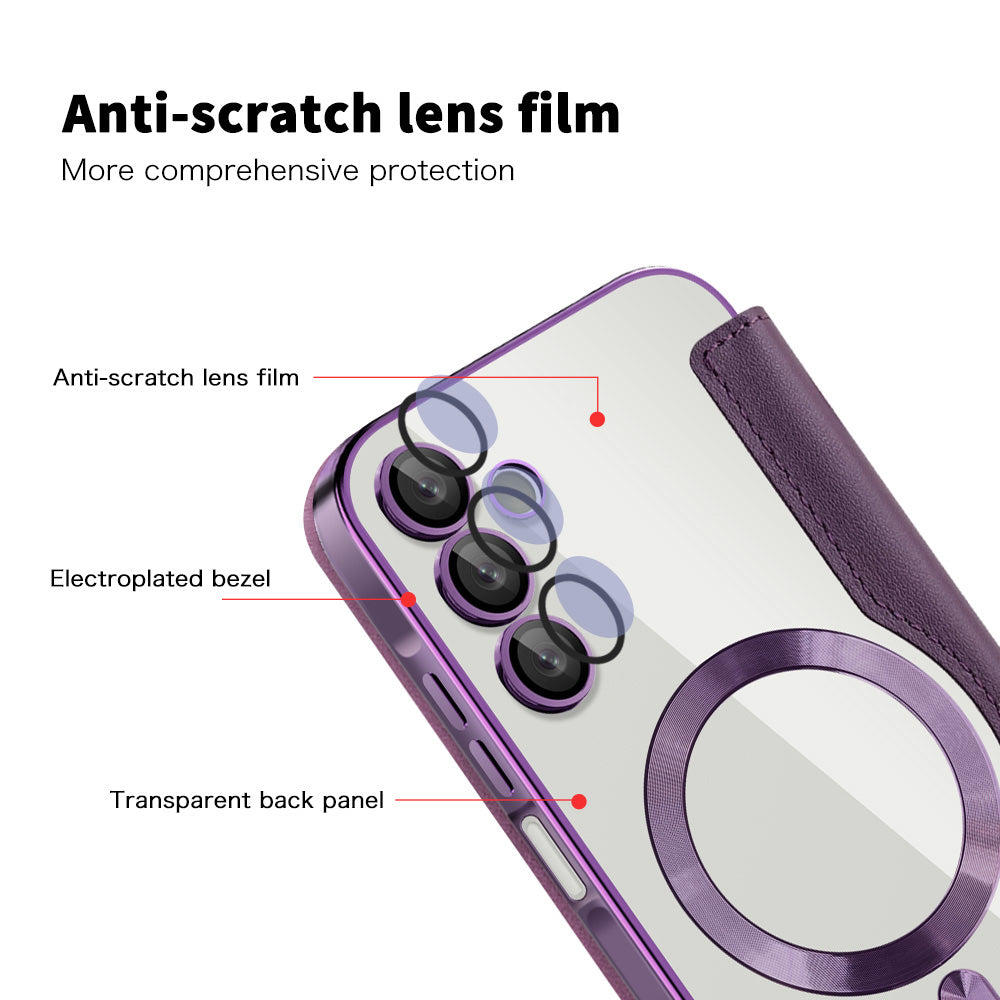 MagSafe Case for Samsung Galaxy A15 5G A156 / A15 A155, Techsuit, SmartMag Book, Purple