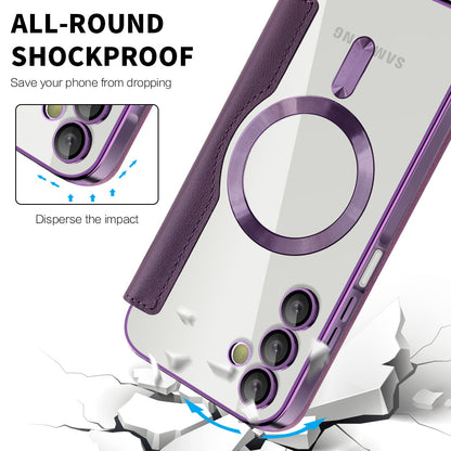 MagSafe Case for Samsung Galaxy A15 5G A156 / A15 A155, Techsuit, SmartMag Book, Purple