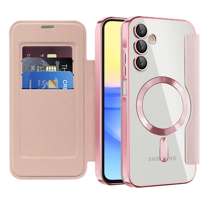 MagSafe Case for Samsung Galaxy A15 5G A156 / A15 A155, Techsuit, SmartMag Book, Pink