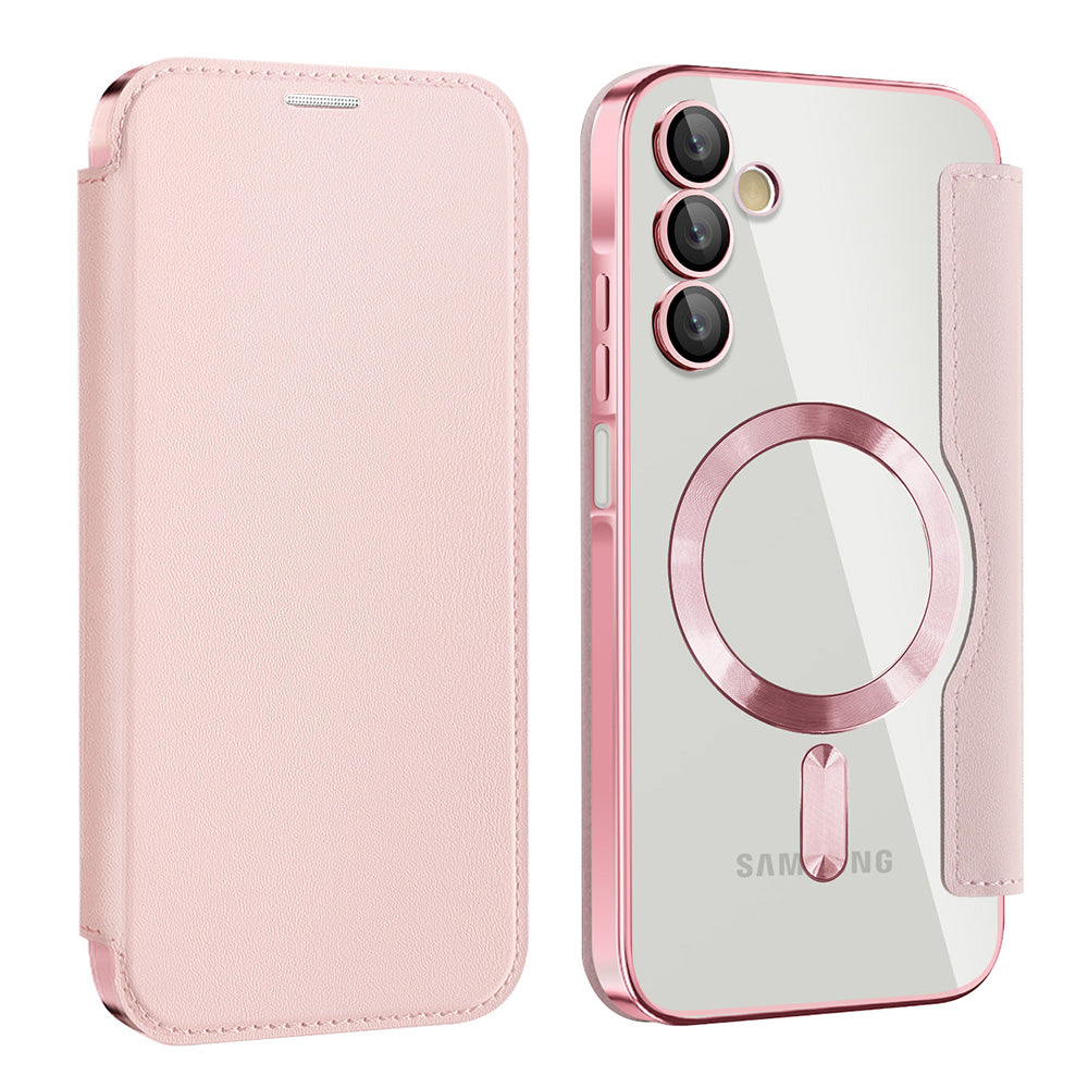 MagSafe Case for Samsung Galaxy A15 5G A156 / A15 A155, Techsuit, SmartMag Book, Pink