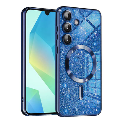 MagSafe-etui til Samsung Galaxy A16 5G A166 / A16 4G A165, Techsuit, Luxury Glitter, Mørkeblå