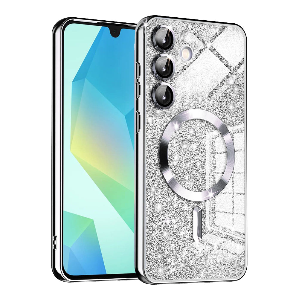 MagSafe-etui til Samsung Galaxy A16 5G A166 / A16 4G A165, Techsuit, Luxury Glitter, Sølv