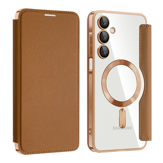 MagSafe-etui til Samsung Galaxy A16 5G A166 / A16 4G A165, Techsuit, SmartMag Book, Brun