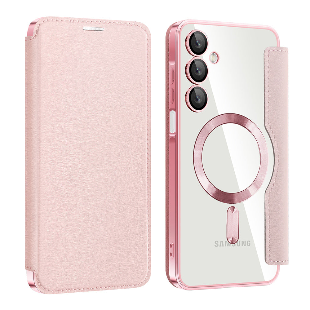 MagSafe-etui til Samsung Galaxy A16 5G A166 / A16 4G A165, Techsuit, SmartMag Book, Lyserød