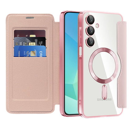 MagSafe-etui til Samsung Galaxy A16 5G A166 / A16 4G A165, Techsuit, SmartMag Book, Lyserød