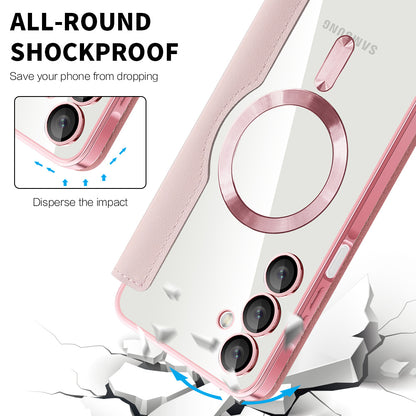 MagSafe-etui til Samsung Galaxy A16 5G A166 / A16 4G A165, Techsuit, SmartMag Book, Lyserød