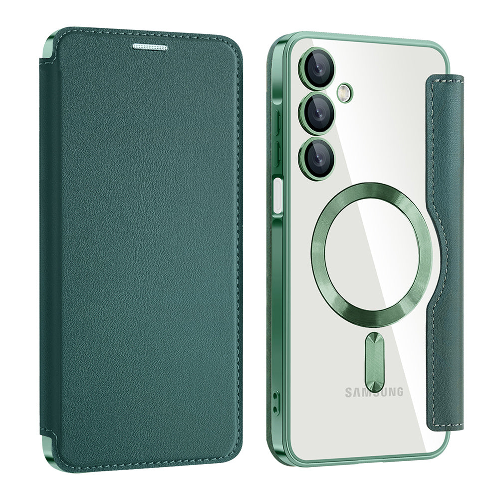 MagSafe-etui til Samsung Galaxy A16 5G A166 / A16 4G A165, Techsuit, SmartMag Book, Grøn