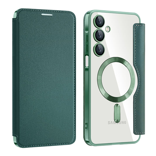 MagSafe-etui til Samsung Galaxy A16 5G A166 / A16 4G A165, Techsuit, SmartMag Book, Grøn