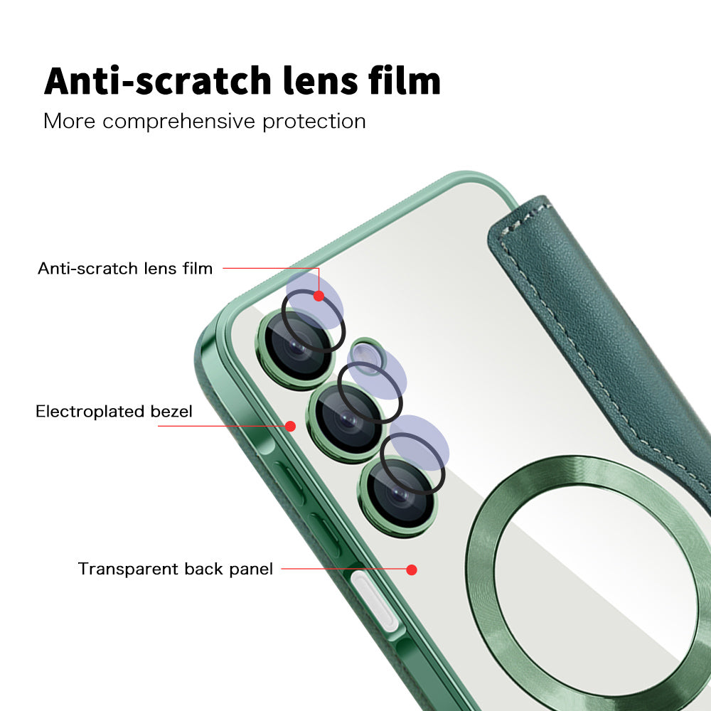 MagSafe-etui til Samsung Galaxy A16 5G A166 / A16 4G A165, Techsuit, SmartMag Book, Grøn