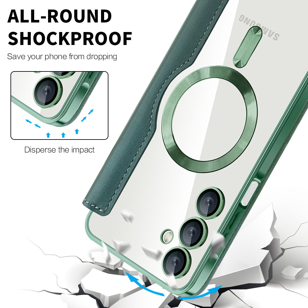 MagSafe-etui til Samsung Galaxy A16 5G A166 / A16 4G A165, Techsuit, SmartMag Book, Grøn
