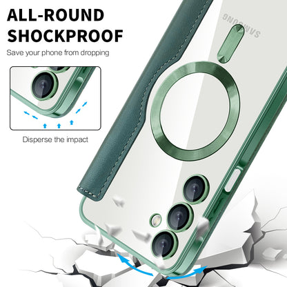 MagSafe-etui til Samsung Galaxy A16 5G A166 / A16 4G A165, Techsuit, SmartMag Book, Grøn
