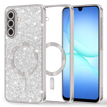 MagSafe-etui til Samsung Galaxy A17 4G / A17 5G, Techsuit, Luxury Glitter, Sølv