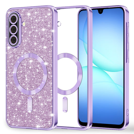 MagSafe-etui til Samsung Galaxy A17 4G / A17 5G, Techsuit, Luxury Glitter, Lys lilla
