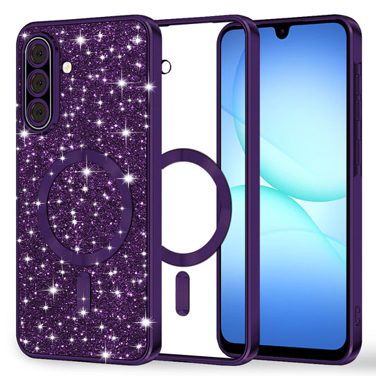 MagSafe-etui til Samsung Galaxy A17 4G / A17 5G, Techsuit, Luxury Glitter, Mørk Lilla
