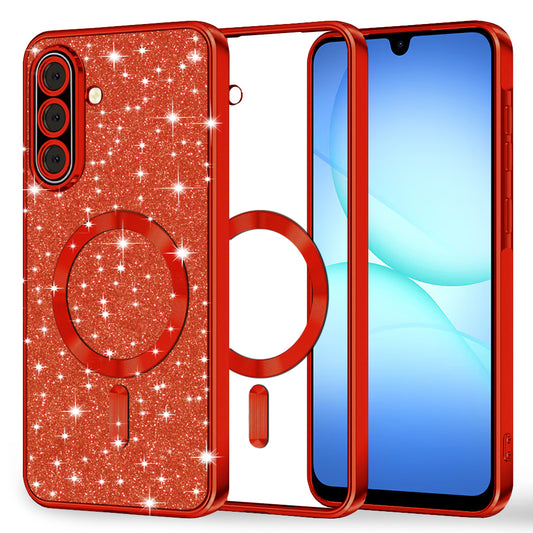 MagSafe-etui til Samsung Galaxy A17 4G / A17 5G, Techsuit, Luxury Glitter, Rød