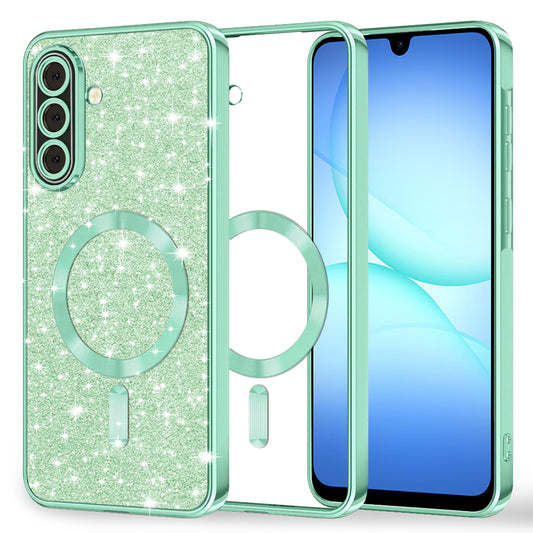 MagSafe-etui til Samsung Galaxy A17 4G / A17 5G, Techsuit, Luxury Glitter, Lysegrøn