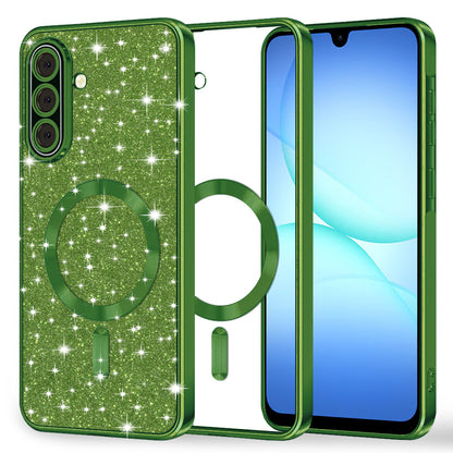 MagSafe-etui til Samsung Galaxy A17 4G / A17 5G, Techsuit, Luxury Glitter, Mørkegrøn