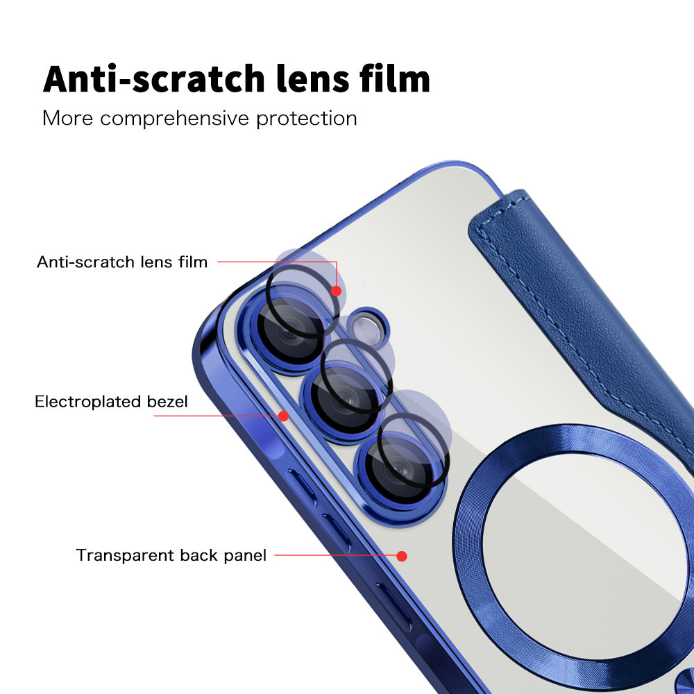 MagSafe Case for Samsung Galaxy A26 A266, Techsuit, SmartMag Book, Blue
