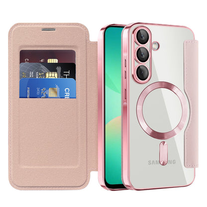 MagSafe-etui til Samsung Galaxy A26 A266, Techsuit, SmartMag Book, Lyserød