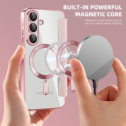 MagSafe-etui til Samsung Galaxy A26 A266, Techsuit, SmartMag Book, Lyserød