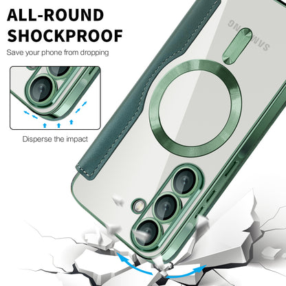 MagSafe-etui til Samsung Galaxy A26 A266, Techsuit, SmartMag Book, Grøn