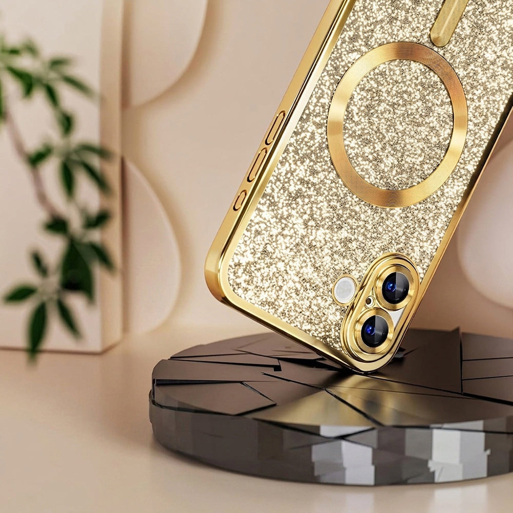 MagSafe-etui til Samsung Galaxy A27 5G, Techsuit, Luxury Glitter, Mørkeblå