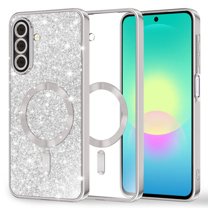 MagSafe-etui til Samsung Galaxy A27 5G, Techsuit, Luxury Glitter, Sølv
