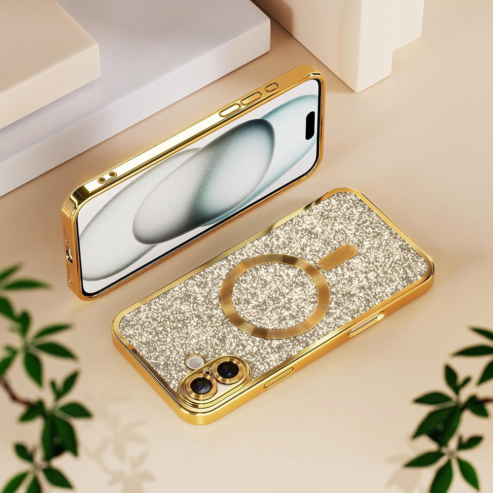MagSafe-etui til Samsung Galaxy A27 5G, Techsuit, Luxury Glitter, Sølv