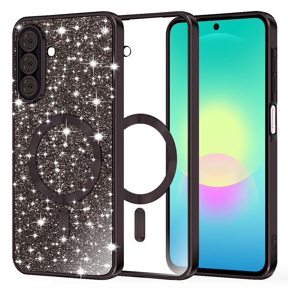 MagSafe-etui til Samsung Galaxy A27 5G, Techsuit, Luxury Glitter, Sort