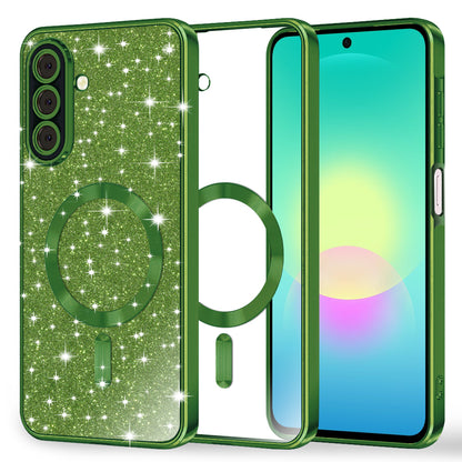 MagSafe-etui til Samsung Galaxy A27 5G, Techsuit, Luxury Glitter, Mørkegrøn