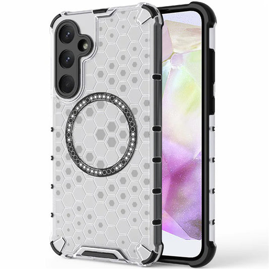 MagSafe-etui til Samsung Galaxy A35 5G A356, Techsuit, HoneyComb Shield, Hvid