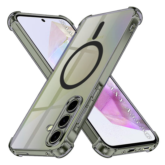 MagSafe-etui til Samsung Galaxy A35 5G A356, Techsuit, stødabsorberende klar, røgfarvet