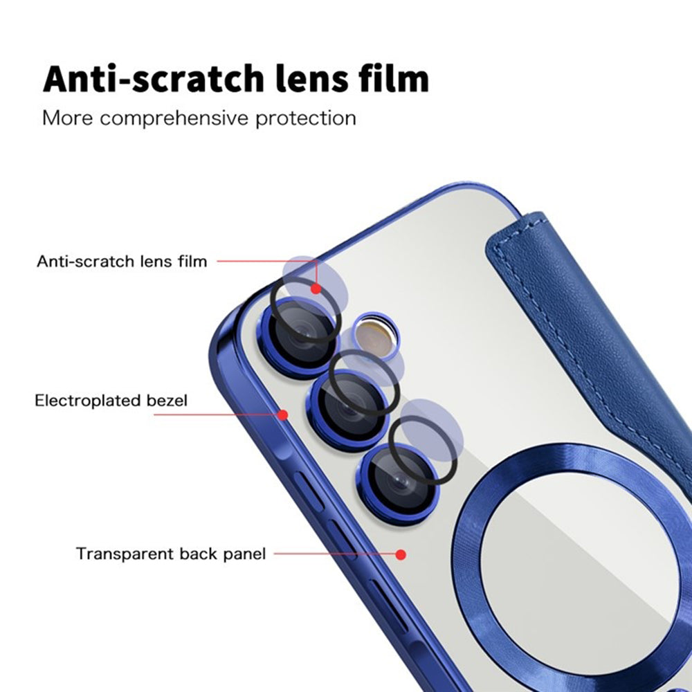 MagSafe-etui til Samsung Galaxy A35 5G A356, Techsuit, SmartMag Book, Blå