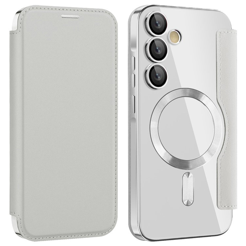 MagSafe-etui til Samsung Galaxy A35 5G A356, Techsuit, SmartMag Book, Grå